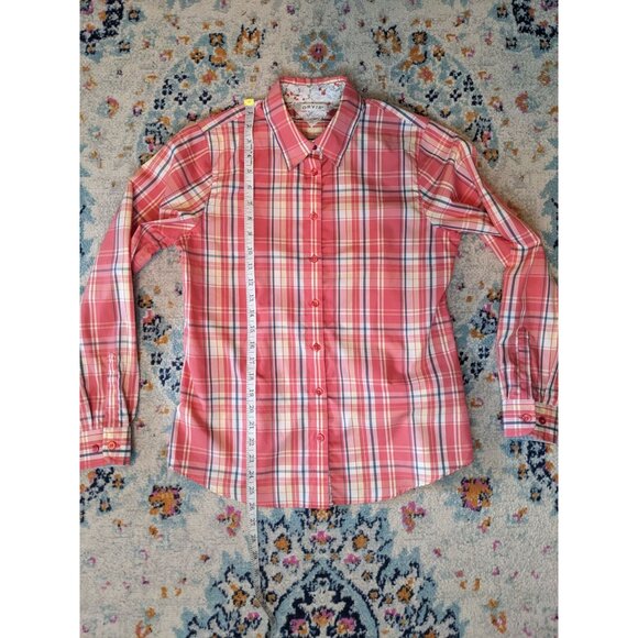 Orvis Long Sleeve Cotton Pink Plaid Button Down Shirt - 6 - Picture 7 of 11